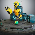 modern robot simulation robot 3d model