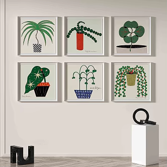 Modern minimalist abstract decorative painting 3d model