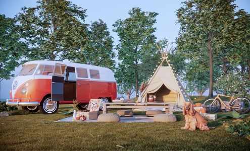 Modern camping tent 3d model