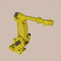 Detailed Yellow Industrial Robotic Arm Mechanical Structure Design