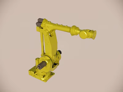 Detailed Yellow Industrial Robotic Arm Mechanical Structure Design 3d model