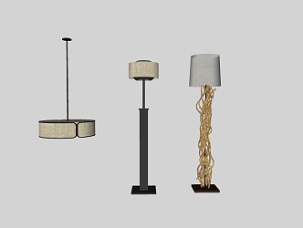 Modern lighting combination chandelier floor lamp 3d model