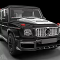 Black Sporty SUV Featuring Sleek Front Grille Red Accents And Headlights