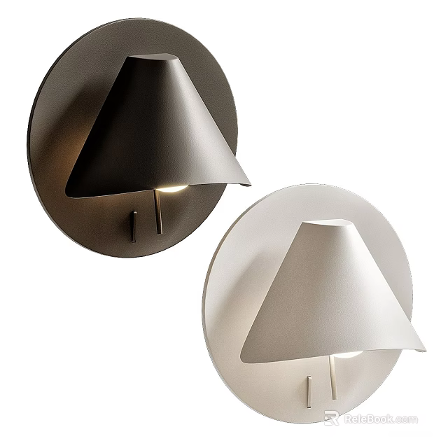 Modern Wall Lamps With Conical Shades In Black And White For Home Interior Lighting 3d model 