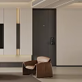 Sleek Brown Leather Leisure Chair In Modern Interior With Neutral Tones