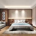 Modern Hotel Guest Room With King Size Bed Nightstands Sofa Large Window And Wooden Flooring