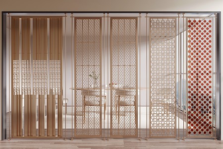 Modern metal partition hollow partition 3d model