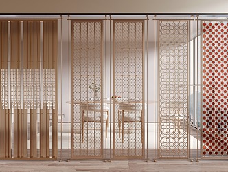 Modern metal partition hollow partition 3d model