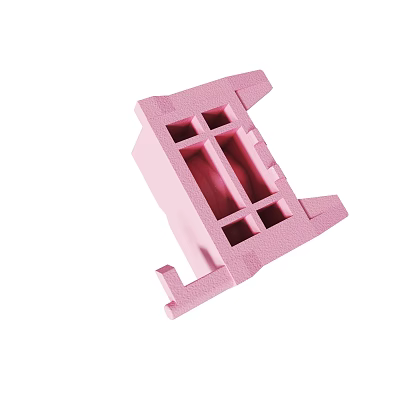 Pink Foam Protective Packaging Insert With Grid Structure And Slots 3d model