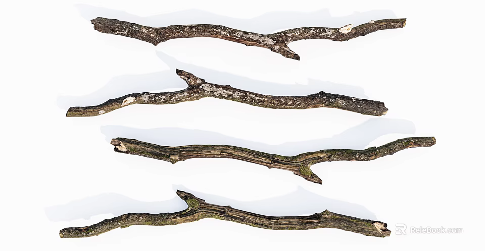 Natural Stone And Wood Branches For Rustic Home Decor Projects 3d model 