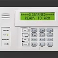 White Security Alarm Control Panel With Numeric Keypad Ready to Arm Status