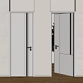 Modern Light Colored Swing Door Interior Design With Closed And Open Panels 3d model