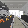 Clean Commercial Kitchen Interior With Stainless Steel Worktables Fresh Ingredients And Hoods