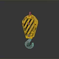 Industrial Yellow Crane Hook with Black Stripes for Heavy Duty Lifting Applications