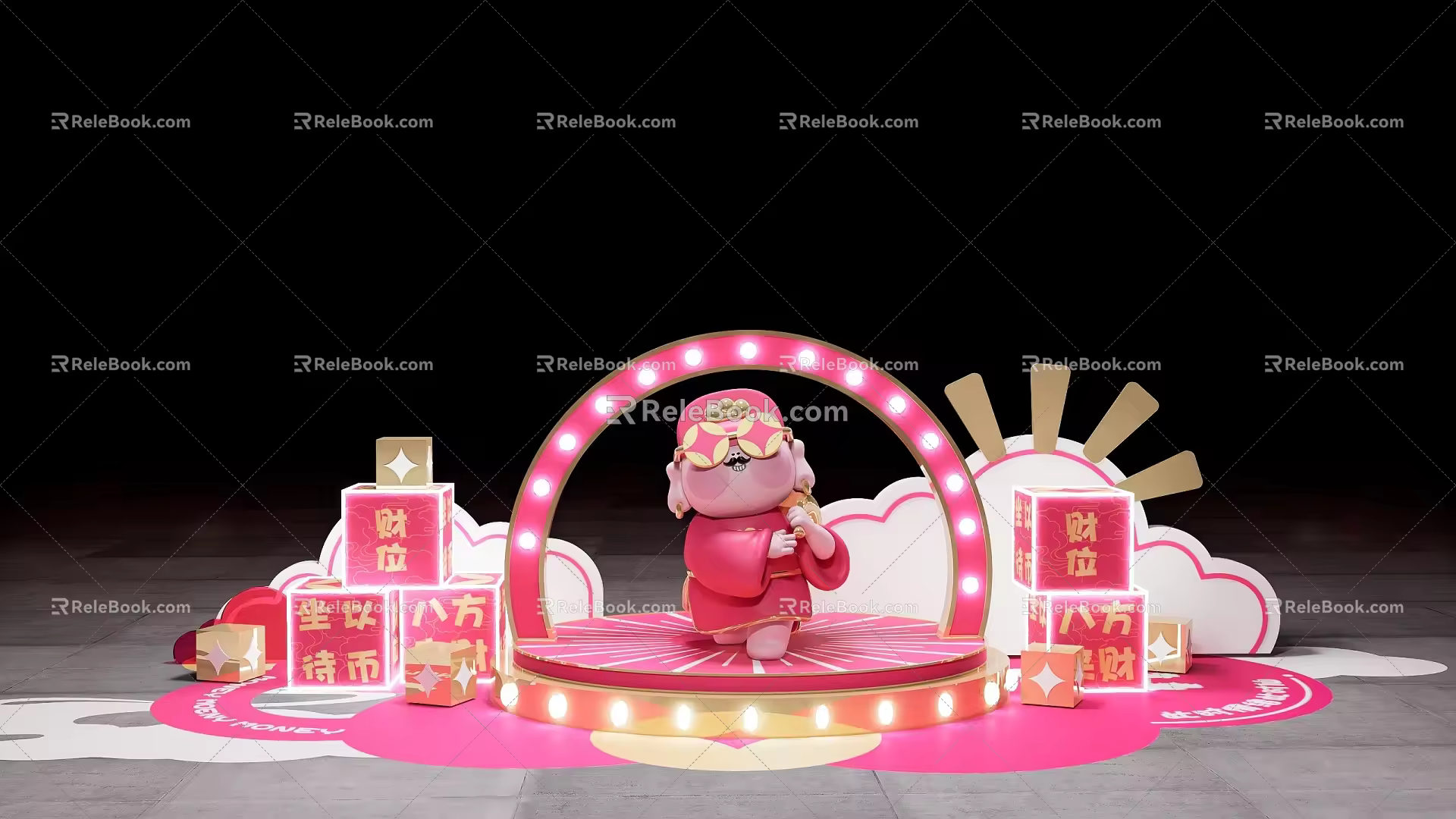 US-Chen IP Display Pin Point Interaction Area 3d model