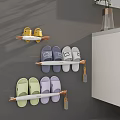 Space Saving Wall Mounted Shoe Rack With Colorful Slippers And Modern Design