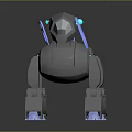 Robotic Dog With Mechanical Structure And Metallic Body Blue Accents And Glowing Lights On Paws