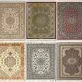 Square Rugs With Various Intricate Patterns And Decorative Designs For Home 3d model