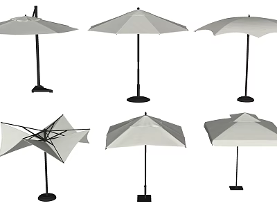 Outdoor Sun Umbrella With Various Designs And Adjustable Positions For Patio Use 3d model