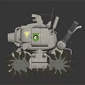 Detailed Futuristic Metallic Tank Model With Caterpillar Tracks Cannon Barrel And Mechanical Parts