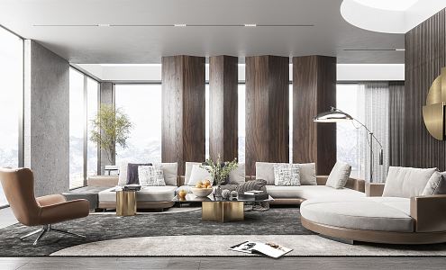 Modern Minotti living room 3d model