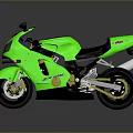 Green Modern Sporty Motorcycle with Sleek Aerodynamic Design and Black Seat