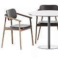 Modern Round Table And Chairs Set With Wooden Frame Upholstered Seats Metal Legs