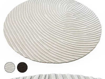 Square Carpet With Wavy Texture And White Dark Brown Color Options 3d model