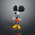 Mickey Mouse Cartoon Character With Large Black Ears Red Shorts And Yellow Shoes
