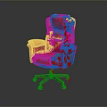 Ergonomic Red Leather Office Chair With Swivel Wheels And Comfortable Armrests