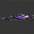 F1 Car With BWT Branding Black Blue Pink Streamlined Design Large Wheels And Reflective Finish