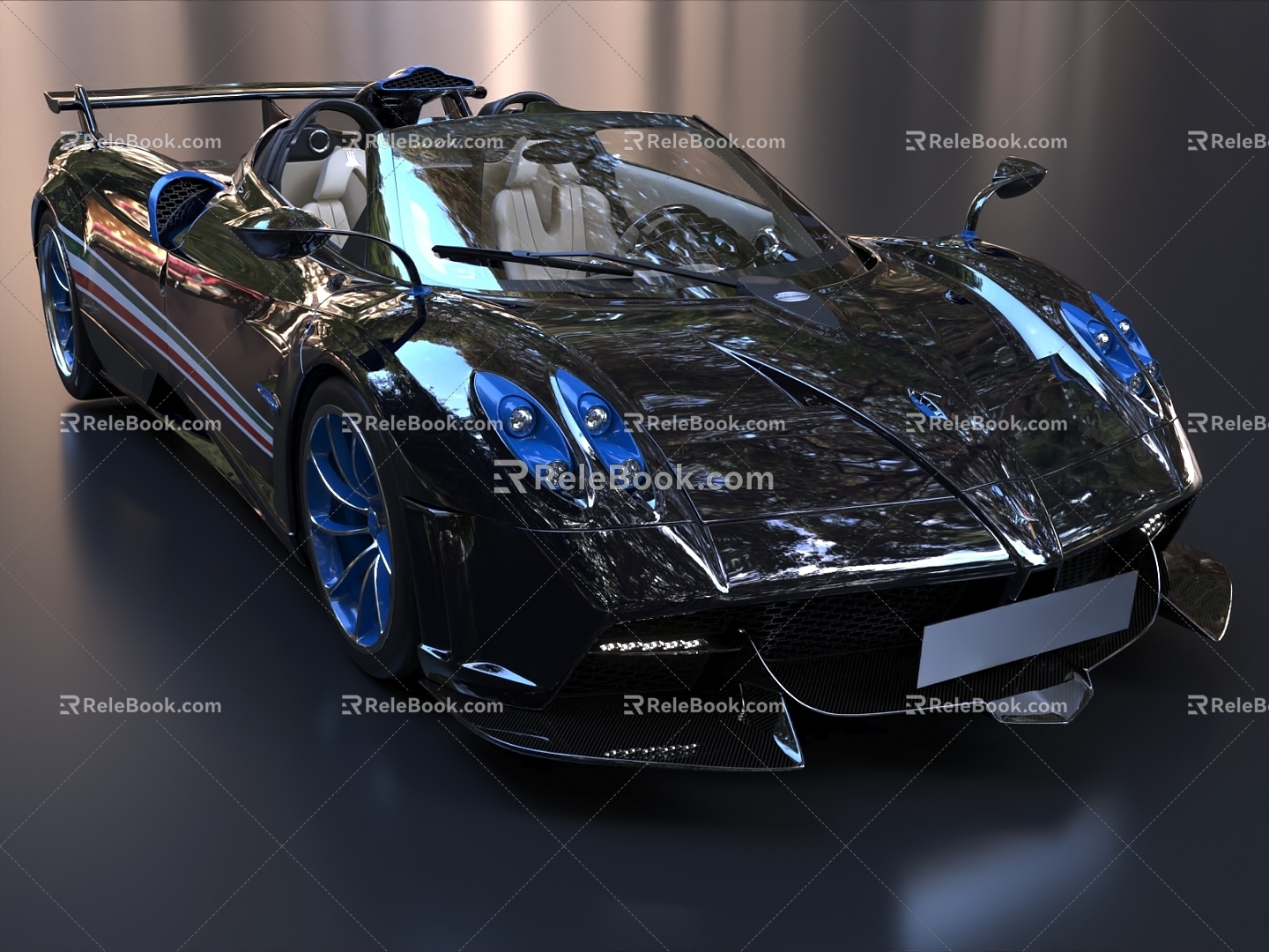 Pagani Super Runner Car Tricolore 3d model