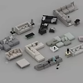 Modern Stylish Sofa Coffee Table Sets With Side Tables Lamps And Decor