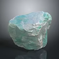 High Quality Natural Green Raw Stone With Detailed Textured Surface And Rough Edges