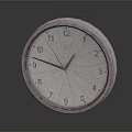Round Wall Clock With Metal Frame White Dial Black Numbers And Red Hands