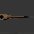Classic Wooden Smoking Pipe with Simple Design and Black Mouthpiece