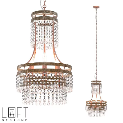 Elegant Crystal Chandeliers With Golden Frame And Multi Layer Pendants Design 3d model