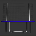 Round Trampoline with Blue Jumping Surface Metal Frame Safety Net Enclosure and Support Legs