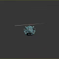 Blue Mini Toy Helicopter Model With Pink Rotor And Detailed Design