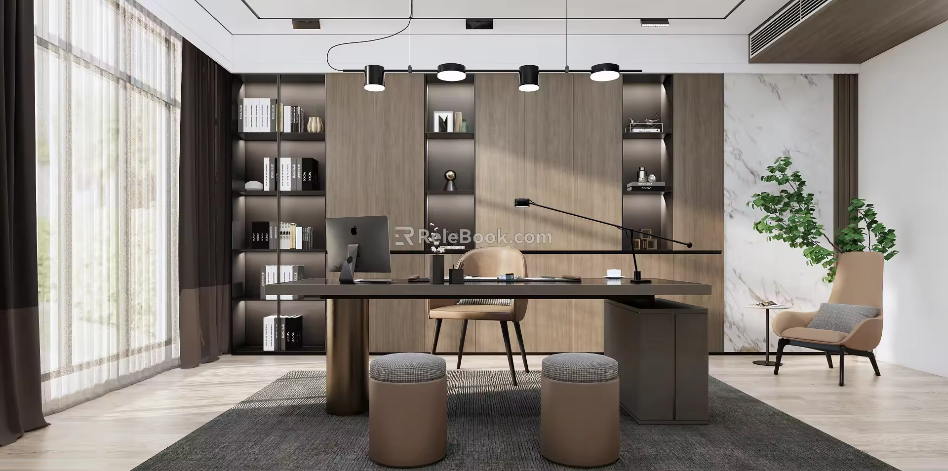 Modern study 3d model