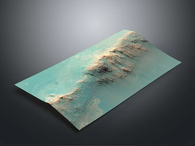 Detailed 3D Terrain Model With Mountainous Features And Textured Aerial View 3d model