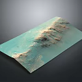 Detailed 3D Terrain Model With Mountainous Features And Textured Aerial View