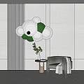 Modern Wall Decor With White Green Circular Layered Patterns On Gray Wall