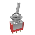 Metal Rotary Switch Device With Red Base And Silver Knob Construction