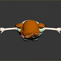 Cute Cartoon Game Movie Character With Orange Hair Pigtails Light Green Top And Striped Skirt