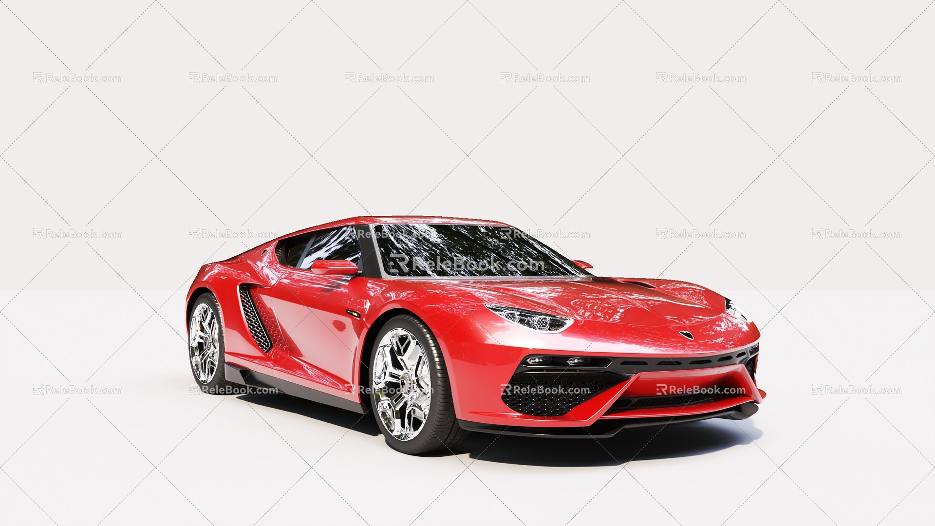 Hyundai Red sports car Car 3d model