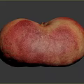 Ripe Fresh Heart Shaped Flat Peach With Red And Orange Smooth Skin