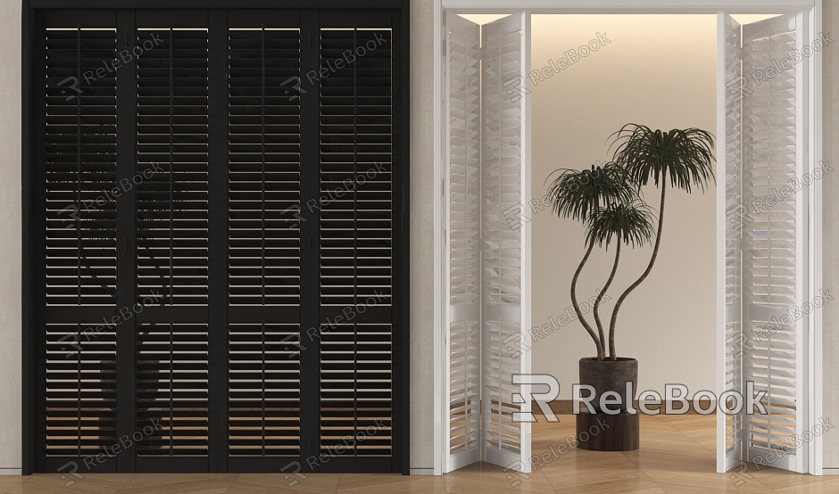 Modern solid wood folding door multi-link sliding door model