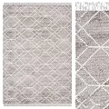 Square Area Rug With Light Gray Color And White Diamond Geometric Pattern Design 3d model