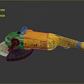 Professional Angle Grinder Power Tool With Yellow Body And Cutting Disc 3d model